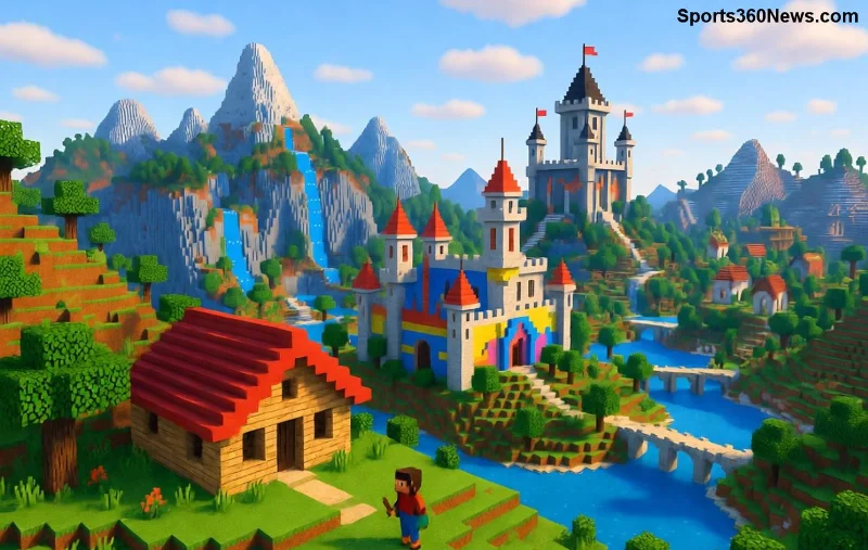 صورة للاعب يقفز فوق فويد في Minecraft