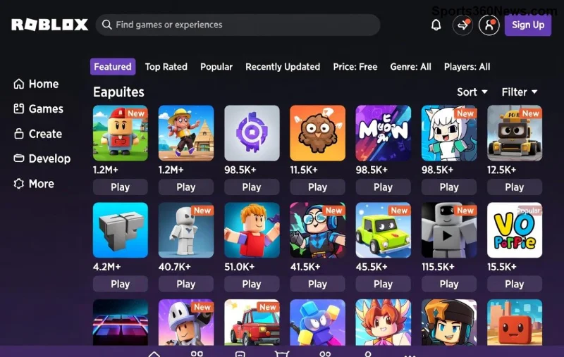 أقسام Roblox Developer Hub الرئيسية