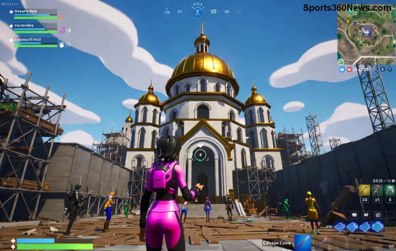 Ejemplo de mapa profesional construido en Fortnite Creative 2.0 con elementos avanzados