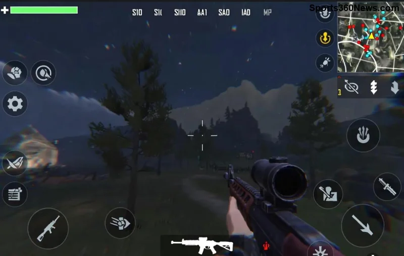 PUBG Mobile speler met lage ping in actie